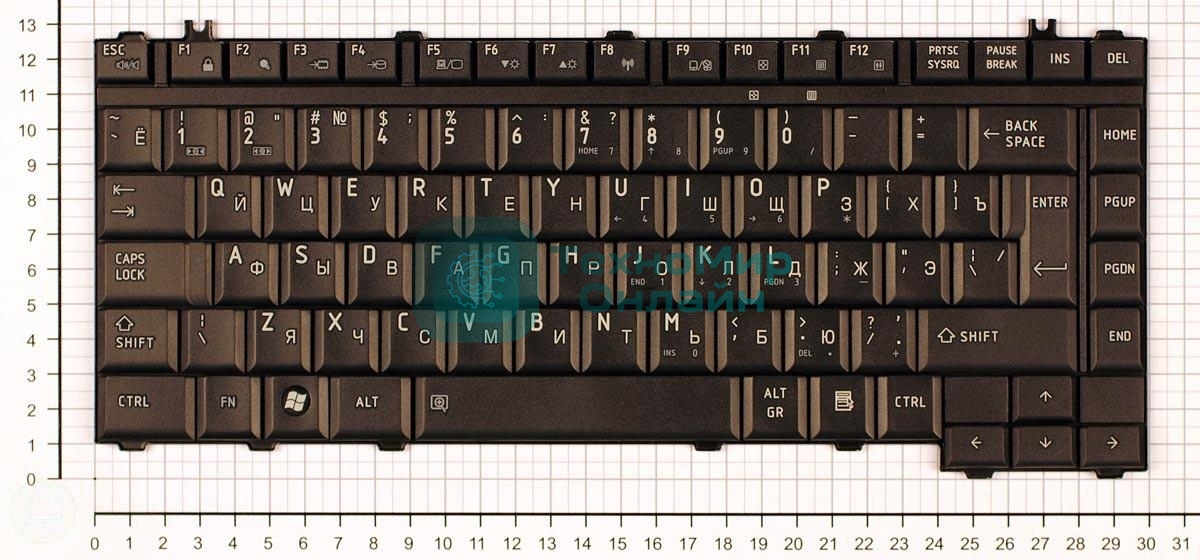 Клавиатура для ноутбука Toshiba Satellite A300 M300 L300 M500 M505 черная матовая