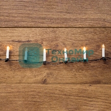Гирлянда светодиодная Neon-night Свечи 20м, темно-зеленый ПВХ, 100 LED теплый белый, не соединяется