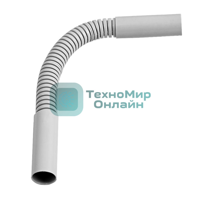 Поворот гибкий гофрированный ø16мм, серый Rexant