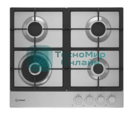 Газовая варочная панель Indesit THPM 642 W/IX/I, нержавеющая сталь