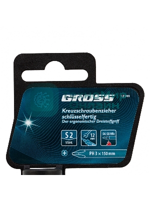 Отвертка Gross 12149 PH3 x 150мм S2, трехкомпонентная ручка