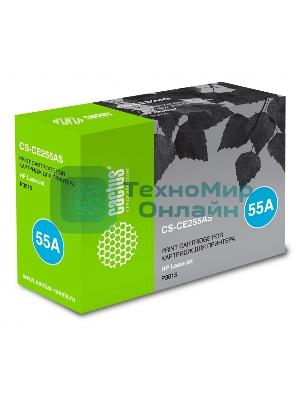 Картридж лазерный Cactus CS-CE255AS черный (6000 стр.) для HP LaserJet P3011/P3015