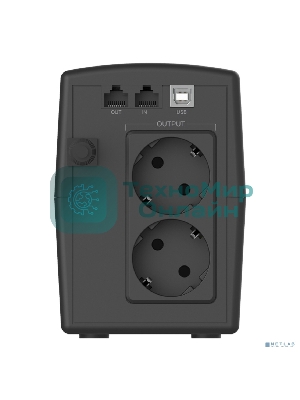 Источник бесперебойного питания CBR QTM-850T-2F-LCUC Line Interactive 850VA/480W 9Ah12V 2 x Shuko, HID-USB, RJ45/11