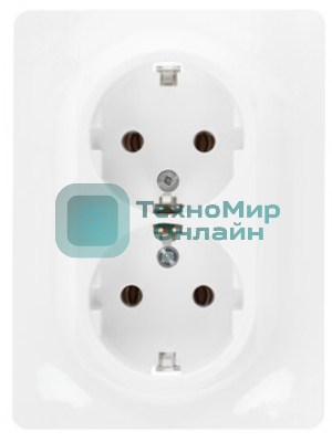Розетка 2-м СП Glossa с заземл. в сборе бел. SchE GSL000124