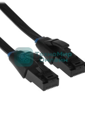 Патч-корд Vention прямой UTP cat.6a, RJ45 угол 90 - 15м. Черный