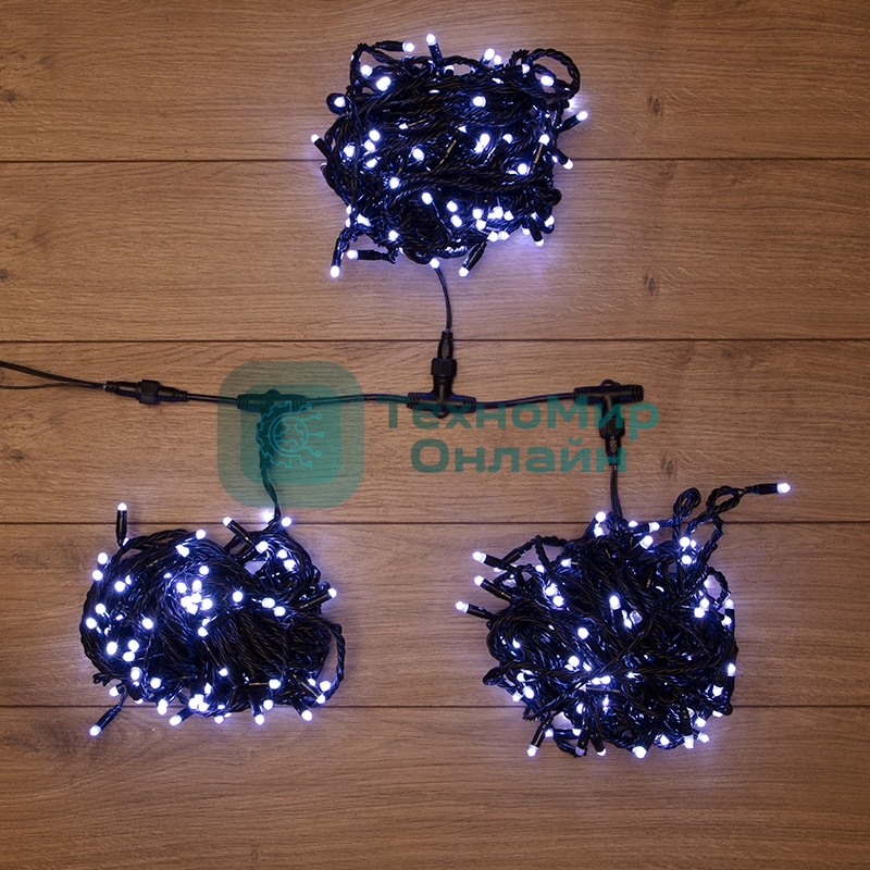 Гирлянда Neon-night LED ClipLight 24V, 3 нити по 20 м, свечение с динамикой, цвет диодов белый