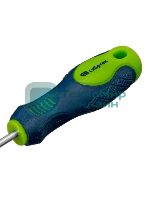 Отвертка, SL4,0 х 100 мм, CrV, двухкомпонентная рукоятка Сибртех