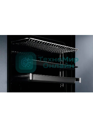 Духовой шкаф с паром Electrolux EOD5C70BZ SteamBake,цвет -черный, утапливаемые переключатели, таймер отключения, отложенный старт, будильник, хромированные направляющие из нержавеющей стали Easy Entry, телескопические направляющие FlexiRunners (1 ур) с изменением высоты установки, 3 стекла, каталитическая очистка