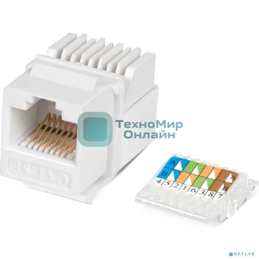 Модуль универсальный Cabeus, keystone, 1хRJ45(8P8C), Toolless, кат. 5е, неэкр., белый