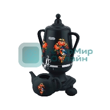 Самовар Добрыня DO-432(4,0л.) Снегирь на черном чер/к.з.x4