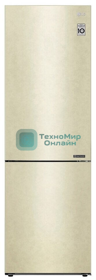 Холодильник LG GA-B509CECL бежевый, двухкамерный, 277/107л, морозилка снизу, No Frost