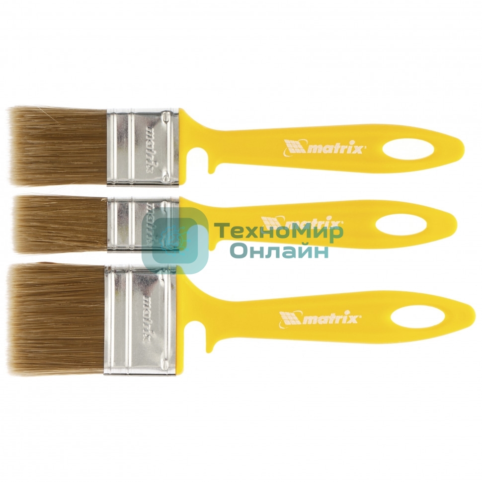 Набор кистей Matrix для лаков, 25 мм, 35 мм, 50 мм, искусственная щетина, пластиковая рукоятка