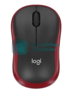 Мышь беспроводная Logitech M185, красный, 1000 dpi, радиоканал, USB, кнопки - 3