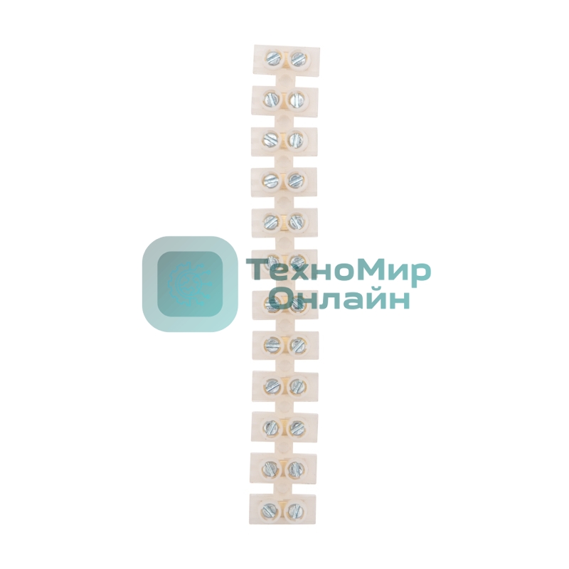 Клеммная колодка винтовая Rexant KВ-6 (2,5-6 мм²), ток 6 A, полиэтилен белый (ЗВИ), индивидуальная упаковка, 1 шт.