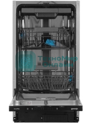 Встраиваемая посудомоечная машина Gorenje GV561D10, узкая, ширина 44.8см, полновстраиваемая, загрузка 11 комплектов