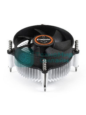 Кулер для процессора ExeGate EK-11508 серебристый/черный, 90 мм, алюминий, 2200 об/мин, 22 дБ, 3 pin, 75 Вт, 60 мм