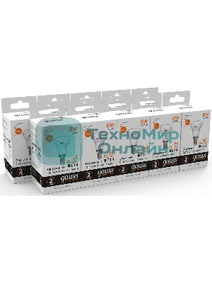 Лампа светодиодная Gauss Elementary 63116 6Вт цок.: E14 рефлек. 220B 3000K св. свеч. бел. теп. (упак.: 10 шт)