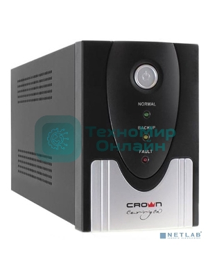 Источник бесперебойного питания CROWN Line Intractive CMU-SP800 COMBO USB 800VA\480W, корпус металл, 1x12V/9AH, розетки 4*IEC + 2*EURO+1*IEC bybass, трансформатор AVR 140-290V, съемный кабель 1.2 м, порт RJ11/45, порт USB, защита: от перегрузки, от КЗ, от скачков напряжения