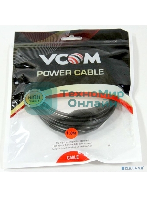 Кабель для аудио-видео техники IEC-320-C7--розетка 220V, 2-pin, 1,8м, медь, VCOM