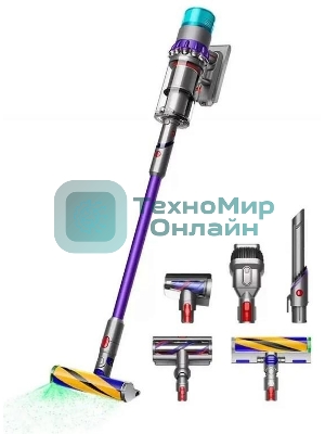 Пылесос вертикальный Dyson SV23 GEN5 DT ABS желтый/синий, питание от аккумулятора, 262 Вт, уборка сухая, пылесборник 0.77 л, работа от АКБ max 70 мин.