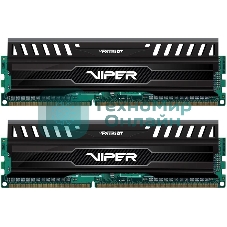 Оперативная память Patriot Viper 3, DDR3, 16GB (2x8 GB), 1866 MHz, CL10, DIMM, радиатор, черный