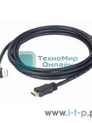 Кабель Cablexpert HDMI CC-HDMI490-10, 19M/19M, v2.0, медь, позол.разъемы, экран, угловой, 3м, черный, пакет