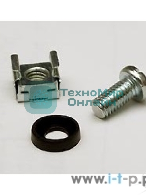 Монтажное оборудование Hyperline CNS-M6-16 Комплект винт M6, квадратная гайка, шайба (16 мм)