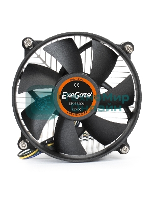 Кулер для процессора ExeGate EK-11508 серебристый/черный, 90 мм, алюминий, 2200 об/мин, 22 дБ, 3 pin, 75 Вт, 60 мм