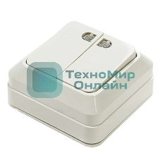 Выключатель 2-кл. BOLLETO с подсвет. накл. 7123 белый ASD/IN HOME 4680005959778