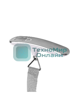 Безмен Galaxy LINE GL 2833, серый, ЖК-дисплей с подсветкой зеленого цвета, максимально допустимый вес 50 кг, цена деления 10 г, функция обнуления массы тары, индикатор перегрузки, индикация низкого заряда элемента питания, крюк и ремень для взвешивания, единицы измерения: грамм, килограмм, фунт, унция, элемент питания типа 