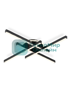 Потолочный светодиодный светильник Ambrella light FL6282 BK черный 58W 3000K-6400K 700*700*85 (ПДУ ИК)