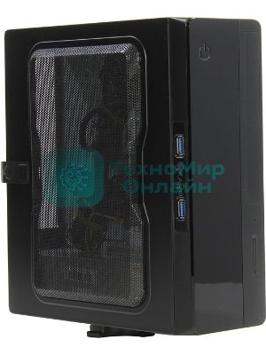 Компьютерный корпус Powerman EQ101BK slim ATX 200W Black 6117857 (8см Fan, 2* USB 3.0, Audio, PM-200ATX-PRO APFC)