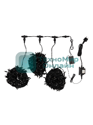 Гирлянда Neon-night LED ClipLight 24V, 3 нити по 20 м, свечение с динамикой, цвет диодов белый