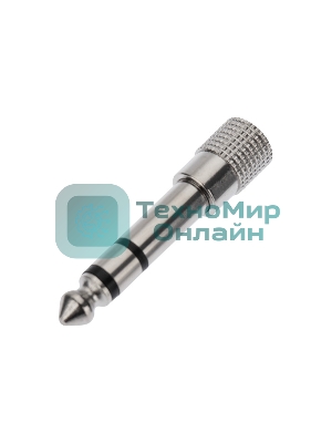 Переходник штекер Rexant стерео 6,3 мм - гнездо стерео 3,5 м м, металл