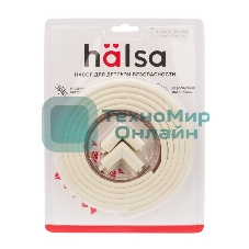 Набор: тонкая мягкая универсальная лента для крепления на острые края (NBR,14x4x2000 мм) + 4 мягкие насадки-протектора 