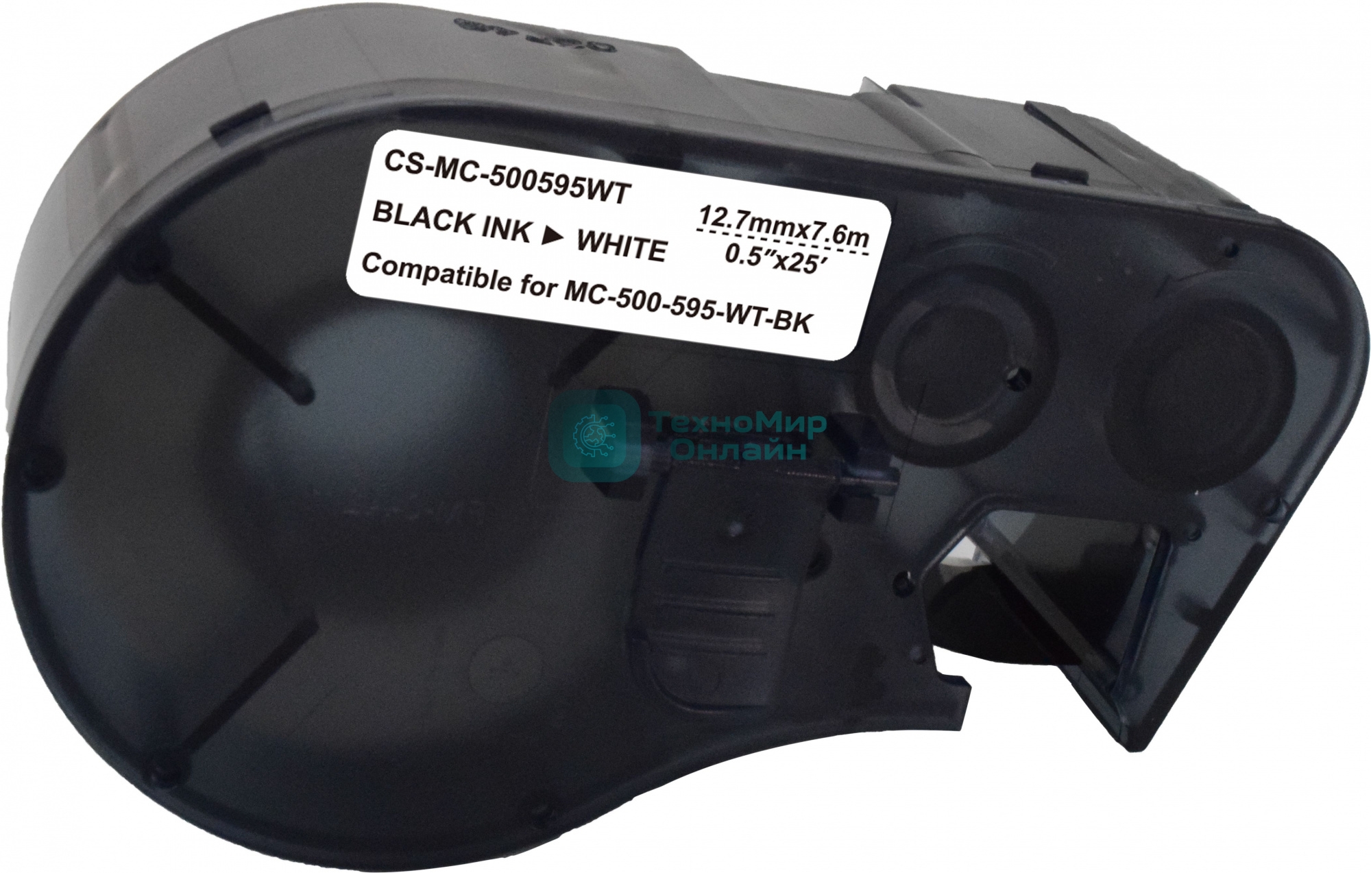 Картридж ленточный Cactus CS-MC-500595WT черный шрифт, белый фон (12.7 мм, 7.6 м) для Brady BMP-41/BMP-51/BMP-53-PC-Linked