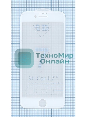 Защитное стекло 4D для Apple iPhone 7/8 белый