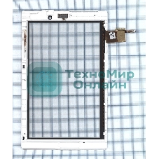 Сенсорное стекло (тачскрин) для Irbis TX80. белое с рамкой