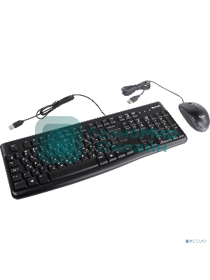 Комплект клавиатура+мышь Logitech MK120 проводной, USB, 1000 DPI, чёрный(заводская гравировка)