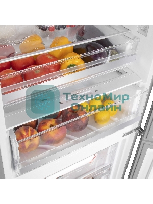 Холодильник Maunfeld MFF200NFBG Inverter бежевый двухкамерный 271/106 л морозилка снизу, No Frost