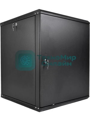 Шкаф телекоммуникационный настенный разборный ЦМО ЭКОНОМ 12U (600 x 650) дверь металл, черный (ШРН-Э-12.650.1-9005)