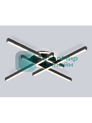 Потолочный светодиодный светильник Ambrella light FL6282 BK черный 58W 3000K-6400K 700*700*85 (ПДУ ИК)