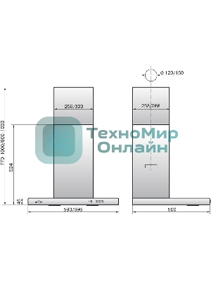 Вытяжка каминная Elikor Квадра 60П-430-К3Д белый, 60 см, 430 куб. м/ч, 54 дБ