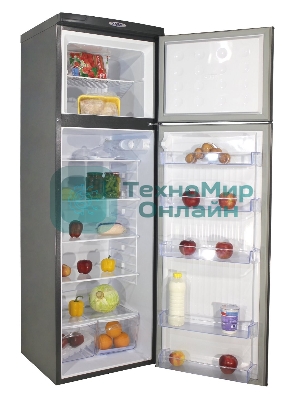 Холодильник DON R-236 G графит зеркальный двухкамерный 250/70л морозилка сверху