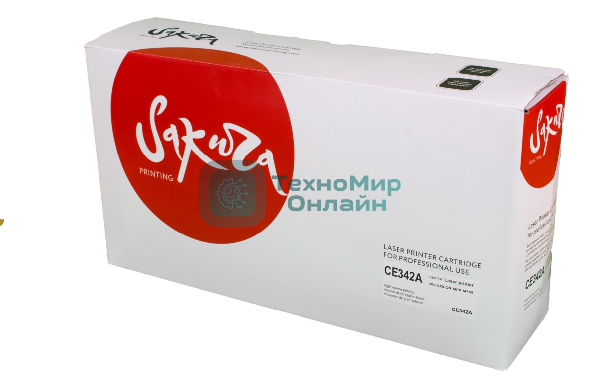 Картридж лазерный Sakura CE342A для HP LJ 700/775, желтый, 16 000 к.