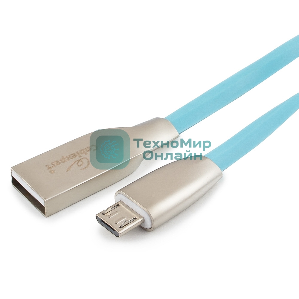Кабель USB2.0 Cablexpert CC-G-mUSB01Bl-1M, AM/microB, серия Gold, длина 1м, синий, блистер