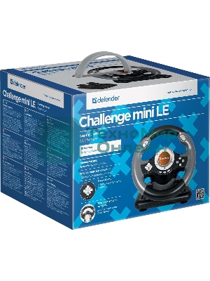 Игровой руль Defender CHALLENGE MINI Руль+ педали, 10кн., 200мм.,USB