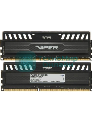 Оперативная память Patriot Viper 3, DDR3, 16GB (2x8 GB), 1866 MHz, CL10, DIMM, радиатор, черный