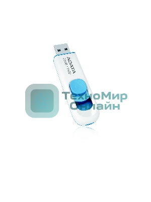 Флешка USB ADATA C008 (AC008-16G-RWE), 16Gb, USB 2.0, R/W 15/5, белый/синий