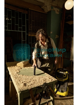 Строительный пылесос Karcher WD 6 P S V-30/6/22/T желтый, 1300 Вт, уборка сухая/сбор воды, пылесборник мешок/контейнер, 30 л